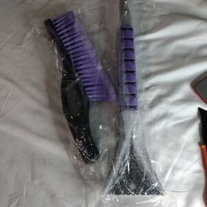 Purple and Black Ice Scraper and Brush Set